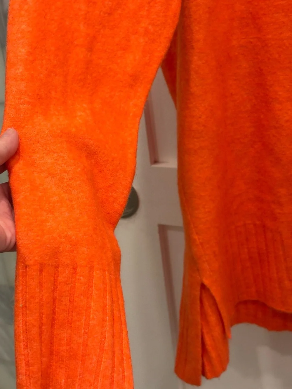Free People Bright Orange Oversized Crewneck Sweater